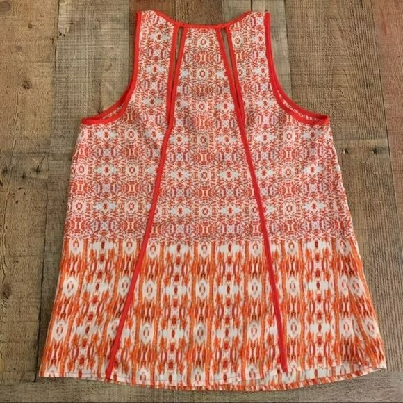 Pixley womens size XS lightweight Aztec design tank top in white red orange - Picture 7 of 7